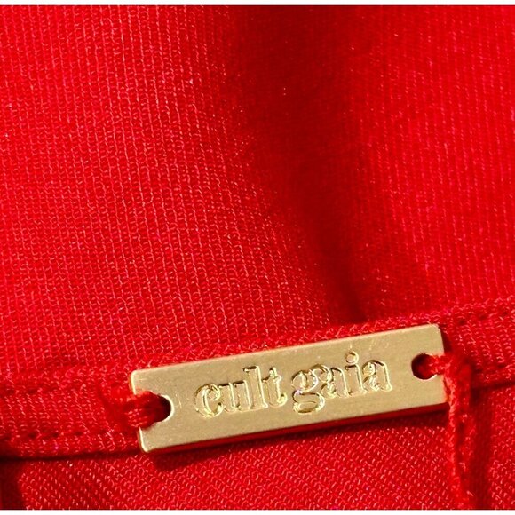 Cult Gaia Cody Gown in Amanita Luxe Twill In Red Large New Womens Maxi Dress - Picture 9 of 16